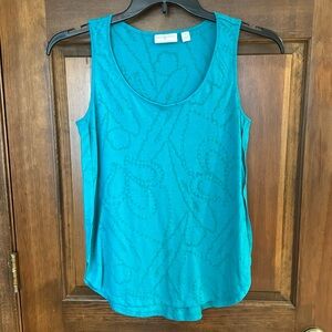 New York & Company Blue-Green Tank Top, XS